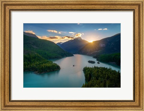 Framed Sunset at Diablo Lake Print
