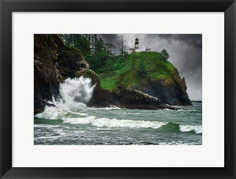 Framed Spring Storm at Cape Disappointment Print