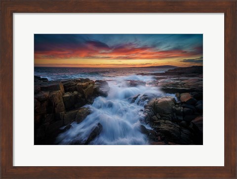 Framed Rising Tide at Schoodic Point Print