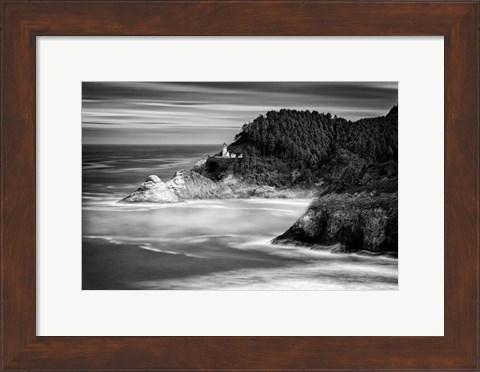 Framed Rick Berk-Perched Above the Pacific Monochrome.tif Print