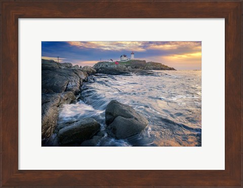 Framed Morning Tide at Cape Neddick Print