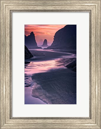 Framed Last Light on Bandon Beach Print