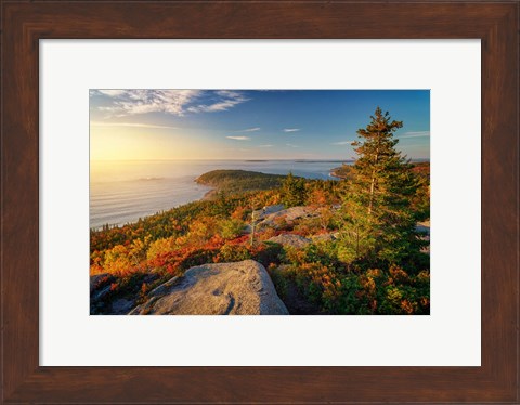 Framed Autumn Morning on Gorham Mountain Print