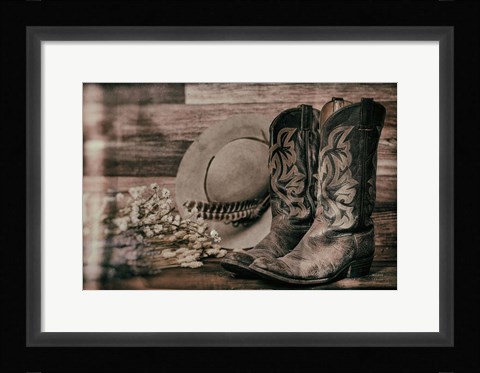 Framed Cowboy Boots III Print