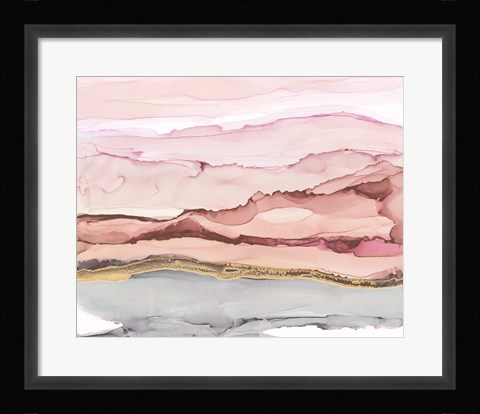 Framed Vineyard I Blush Print
