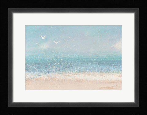 Framed Splatter Beach I Neutral Print