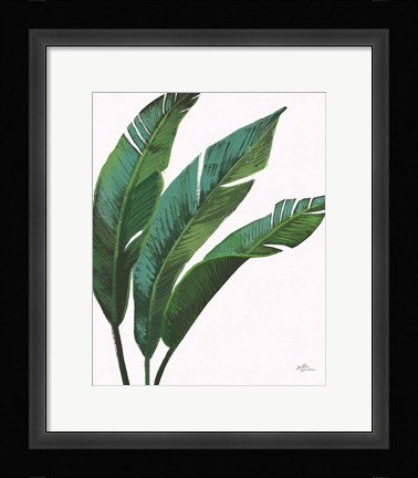 Framed Emerald Banana Leaves I Print