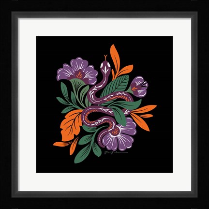 Framed Lush Life III Black and Orange Print