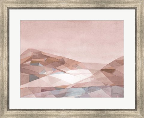 Framed Warm Geometric Mountain v2 Print