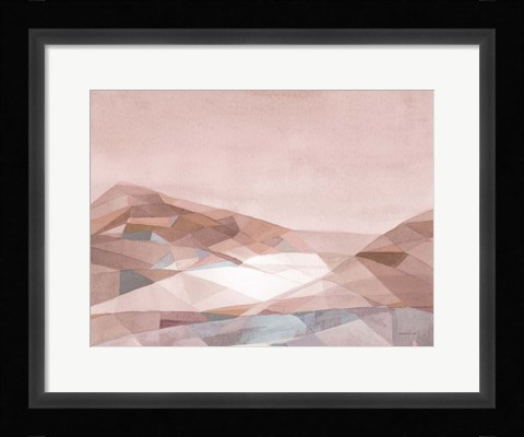 Framed Warm Geometric Mountain v2 Print