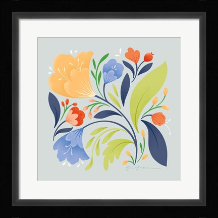 Framed Floral Study II Bright Print