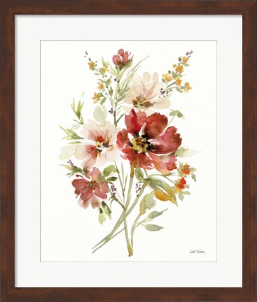 Framed Autumn Flowers II Print
