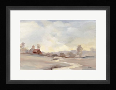 Framed Monochromatic Farm View Print