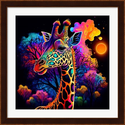 Framed Giraffe 1 Print