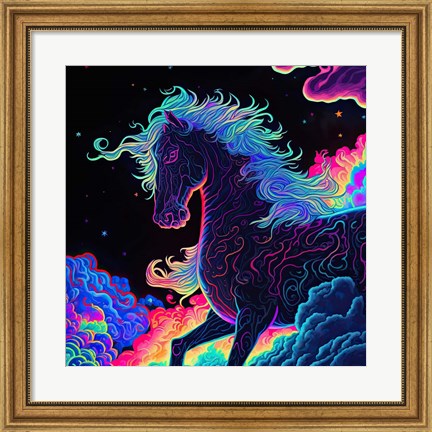 Framed Clouded Horse 2 Print