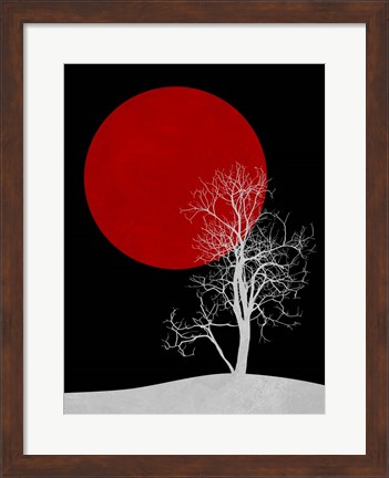 Framed White Night Tree Print