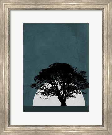 Framed Lonely Tree in Safari Print