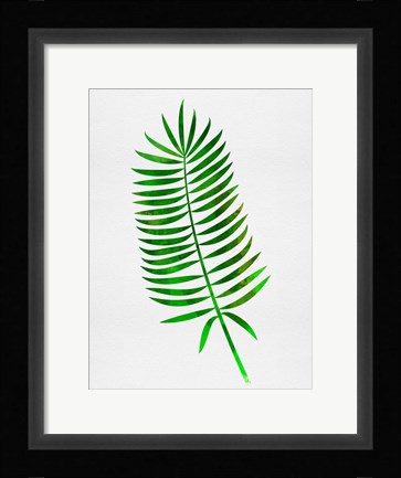 Framed Lonely Tropical Leaf I Print