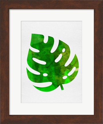 Framed Tropical Monstera Leaf I Print