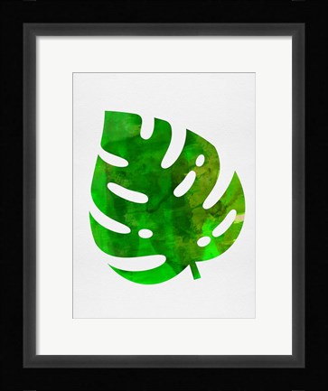 Framed Tropical Monstera Leaf I Print