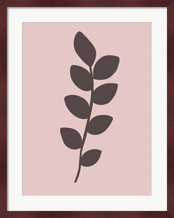 Framed Blush Pink Tropical Leaf I Print
