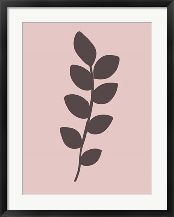 Framed Blush Pink Tropical Leaf I Print