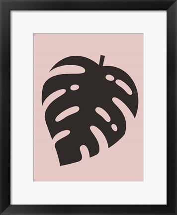 Framed Blush Pink Monstera Leaf Print