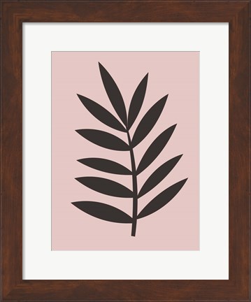 Framed Blush Pink Leaf I Print