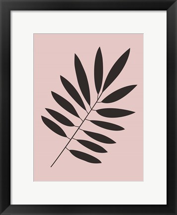 Framed Tropical Blush Pink Leaf I Print