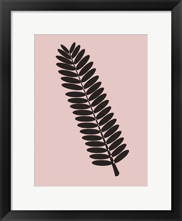 Framed Tropical Blush Pink Leaf Print