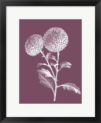 Framed Quilled Pompone Purple Flower Print