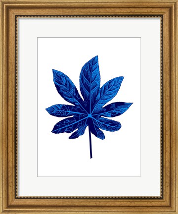 Framed Floating Blue Leaf Print