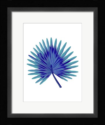 Framed Blue Tropical Leaf Print