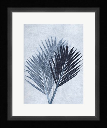 Framed Palm 4 Blue Print