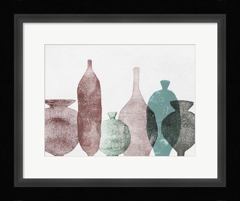 Framed Vases 1 Teal Print
