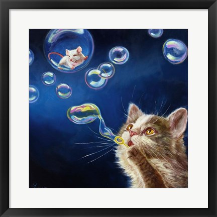 Framed Blowing Bubbles Print