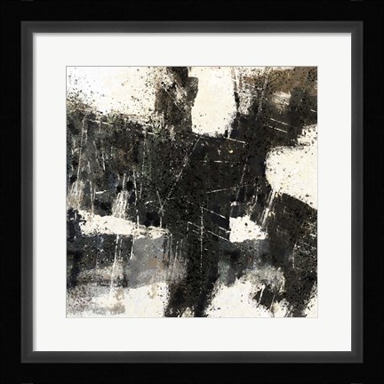 Framed Abstract Black and White Print
