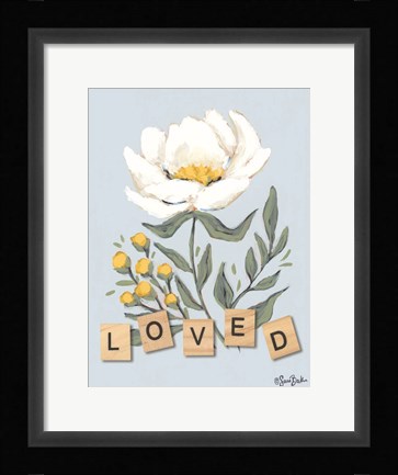 Framed Happy Flower Loved Print