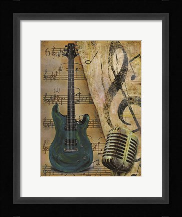 Framed Guitar II Print