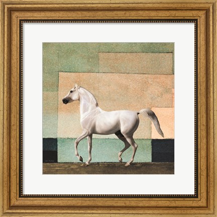 Framed Horse in Abstract Field Print