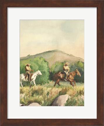 Framed Cowboy Friends I Print