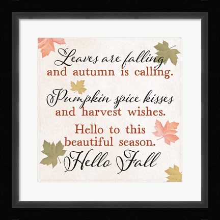 Framed Leaves are Falling Print