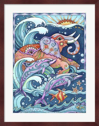 Framed Riding the Waves Print