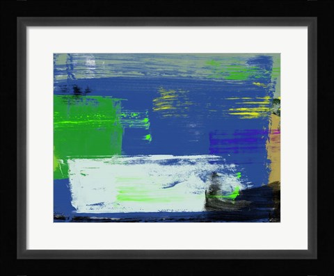 Framed Abstract Blue and Green Print