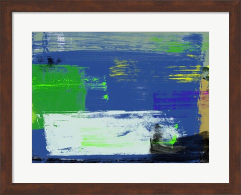 Framed Abstract Blue and Green Print