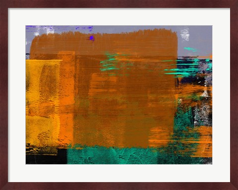 Framed Abstract Orange and Green Print
