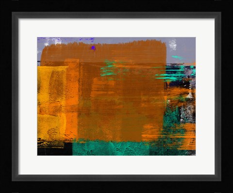 Framed Abstract Orange and Green Print