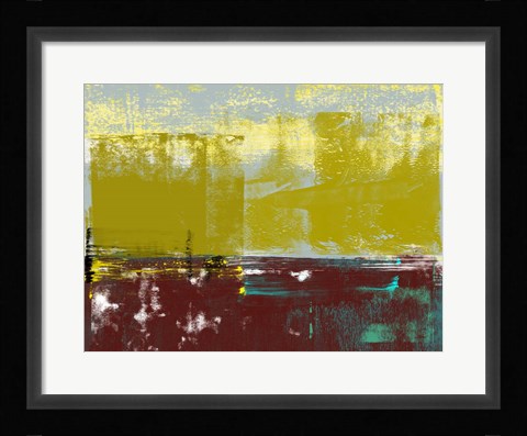 Framed Abstract Yellow and Brown Print