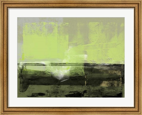 Framed Abstract Green and Brown Print