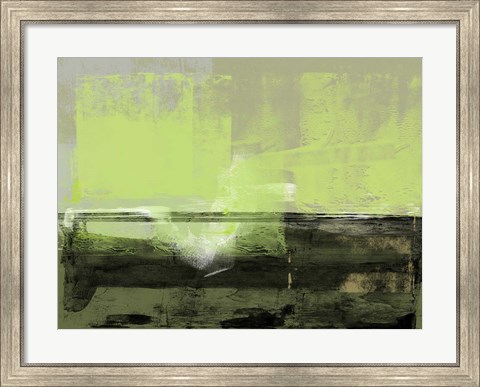 Framed Abstract Green and Brown Print